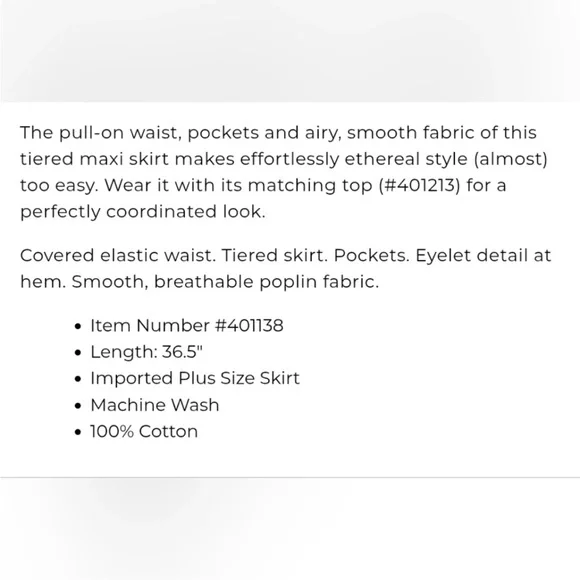 LANE BRYANT NWT Womens Size 18/20 Blue White Printed Tiered Cotton Maxi Skirt - Picture 5 of 12